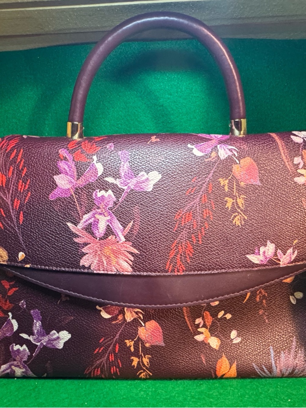 a new day Plum Floral Top-Handle Satchel